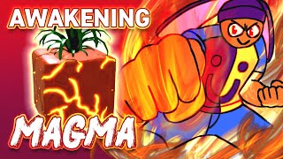 AWAKENING MAGMA FRUIT TUTORIAL  REVIEW BLOX FRUITS [upl. by Derrej457]