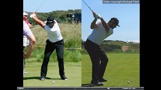 Jon Rahm golf swing  Long Iron faceon amp downtheline July 2017 [upl. by Ramgad]