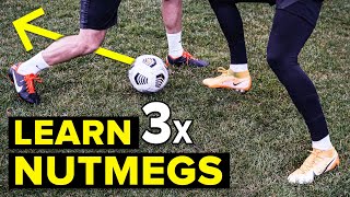 3 easy ways to nutmeg defenders  Learn panna skills [upl. by Mellisent]