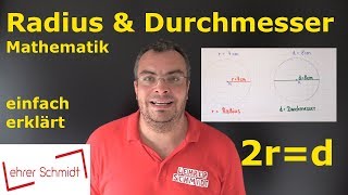 Radius und Durchmesser  Kreis  Mathematik  einfach erklärt  Lehrerschmidt [upl. by Olsson13]