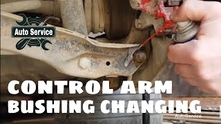 Replacing Rear control Arm Bushing on a Mercedes w210 [upl. by Diskson]