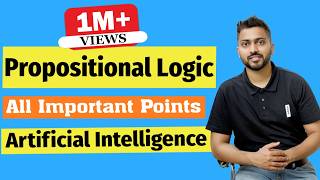 Propositional Logic in Artificial Intelligence in Hindi  Knowledge Representation  All Imp Points [upl. by Grindle872]