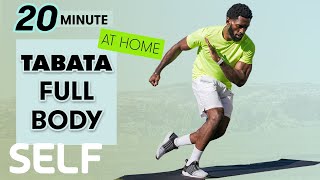 20Minute Tabata FullBody Workout  No Equipment at Home  Sweat with SELF [upl. by Anelleh]