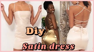 How to sew a satin dress  satin dress tutorial [upl. by Lahpos]