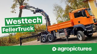 Baumfällung extrem bei der Grünland GmbH mit dem Westtech FellerTruck Fällkran [upl. by Ecneret22]