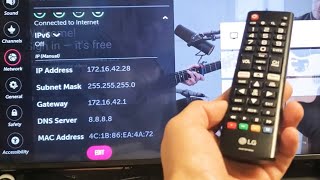 LG Smart TV How to Change DNS Server Subnet Mask Gateway or IP Address [upl. by Ocin84]