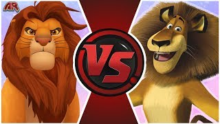 SIMBA vs ALEX THE LION The Lion King vs Madagascar  Cartoon Fight Club Episode 324 [upl. by Niatsirk]