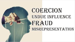 Coercion Undue Influence Fraud Misrepresentation  Indian Contract Act 1872  Law Guru [upl. by Roderic]