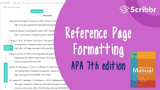 APA 7th Edition Formatting the APA Reference Page  Scribbr 🎓 [upl. by Ciri]