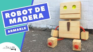 Cómo hacer un ROBOT DE MADERA 🤖  wooden robot DIY homemade toy [upl. by Alexis]