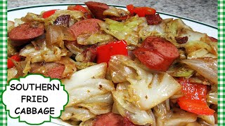 SOUTHERN FRIED CABBAGE AND SAUSAGE RECIPE  HOW TO MAKE FRIED CABBAGE [upl. by Ylrehc]