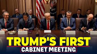 President Donald Trumps first Cabinet meeting Elon Musk DOGE USA America Federal Workers [upl. by Bettencourt]