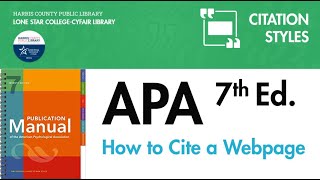 Cite a Website in APA 7 [upl. by Oirifrop]