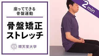 【骨盤矯正】座ったままできる骨盤ストレッチ（脳卒中片麻痺 骨盤運動） [upl. by Denzil84]