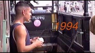 Downtown Flushing Streets 1994  Kissena Blvd Bus ride [upl. by Ahsenyl]