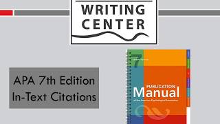 APA Style 7th Edition InText Citations [upl. by Efioa]