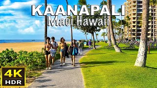 4K HDR Kaanapali Beachwalk Walking Tour  2023  Kaanapali Maui Hawaii [upl. by Thurston]