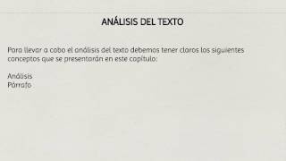 Análisis del Texto Conceptos Básicos [upl. by Ettenor]