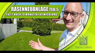 Rasenneuanlage amp Nachsaat  Teil 5 Fazit nach 10 Monaten  Unkraut bekämpfen  LüftenSandenMähen [upl. by Eilema130]