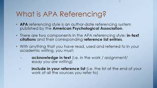 APA citation amp referencing for beginners [upl. by Nosrak]