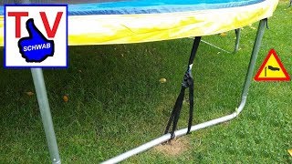 Trampoline anchors install tutorial  Trampolin Bodenanker Erdanker Anker Anleitung sturmsicher [upl. by Trauts]