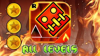 Geometry Dash Meltdown 22 ALL SECRET COINS  All Levels 13 100 [upl. by Nealson]