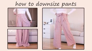 HOW TO ATLER OVERSIZED PANTS  Adjusting Waist amp Hem [upl. by Anibas789]