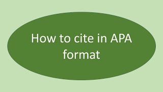 How to cite in APA citation format  citaton and referencing for beginners  APA intext citation [upl. by Harak]