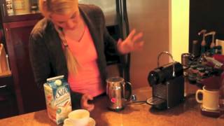 Nespresso Aeroccino Plus Frother Review Frothing Almond Milk [upl. by Matthus449]